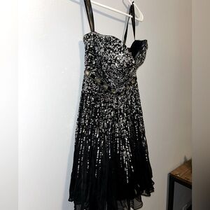 Stunning black dress with black and silver sequence by Sherri Hill